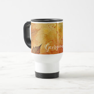 Mug De Voyage Personnalisé Rustique Golden Autumnal Encre désoss