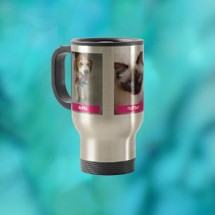Mug De Voyage Personnaliser 3 animaux de compagnie Photos & Noms
