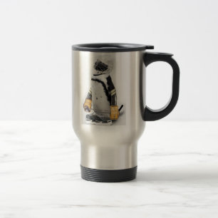 Mug De Voyage Petit Penguin portant un engin de hockey