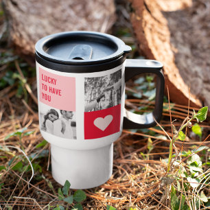 Mug De Voyage Photo Collage Couple Cadeau moderne Valentines