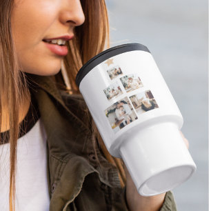 Mug De Voyage Photo d'arbre de Noël familial moderne avec étoile