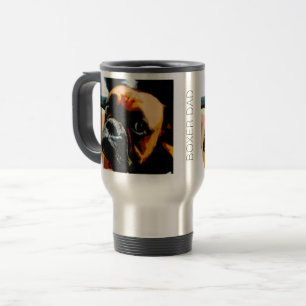 Mug De Voyage Photo de chien personnalisé Boxe Dad