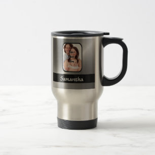 Mug De Voyage Photo de coutume de gris argenté