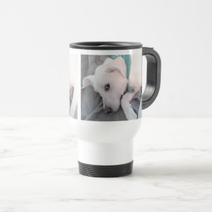 Mug De Voyage Photo d'un chien mignon portant une écusson verte