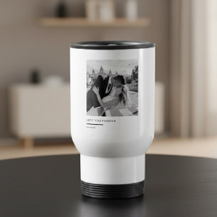 Mug De Voyage Photo personnalisée en noir et blanc - Je t'aime p