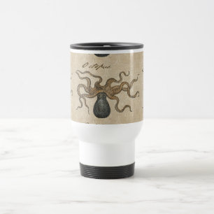 Mug De Voyage Pieuvre Kraken Antique Faune Marine Côtière