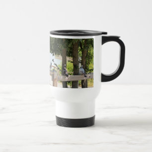 Mug De Voyage Pigeons sur une clôture