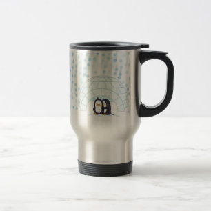 Mug De Voyage Pingouins dans l'igloo tout en neigeant