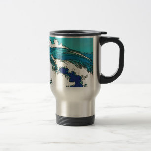 Mug De Voyage PixDezines konen uehara vagues océaniques, 上 原