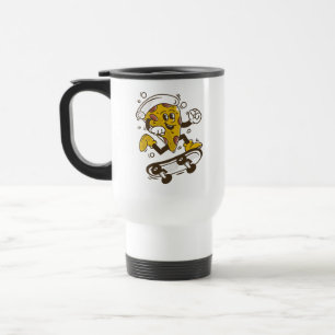Mug De Voyage Pizza Skateboard   Caractère Pizza Carton Cute
