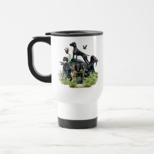 Mug De Voyage Pointeurs allemands à poil court noirs