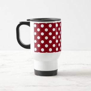 Mug De Voyage Pois blancs sur Crimson Red