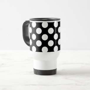 Mug De Voyage Pois noirs et blancs, Motif Polka