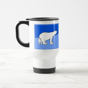 Mug De Voyage Polar Bear Mom and Cub Peinture - Wildlife Art