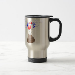 Mug De Voyage Poo Emoji Voler Avec Ballons