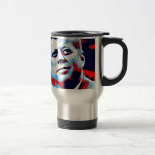 Mug De Voyage Pop Art JFK John F. Kennedy Red Blue