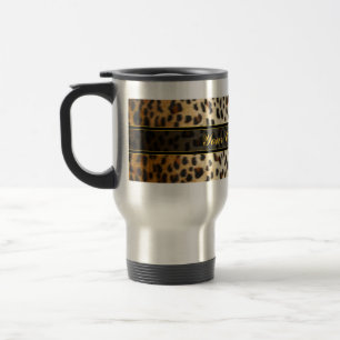 Mug De Voyage Poster de animal de Faux de léopard de guépard