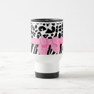 Mug De Voyage Poster de animal Girly de zèbre de léopard et ar