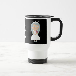 Mug De Voyage Princesse sobre noire et blanche mignonne Travel