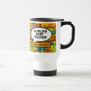Mug De Voyage Professeur Amusant Bande Dessinée Rétro Pop Art