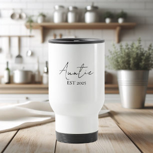 Mug De Voyage Promu à la tante EST 2025 Tante première fois