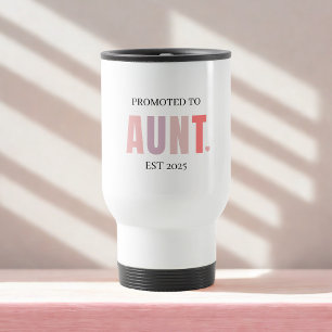 Mug De Voyage Promu à Tante EST 2025 Nouveau cadeau de tante