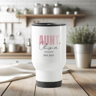 Mug De Voyage Promu à Tante EST 2025 Nouvelle tante personnali