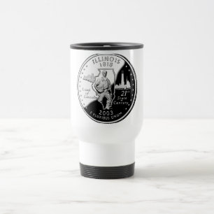 Mug De Voyage Quartier d'État de l'Illinois Reverse Side Faux