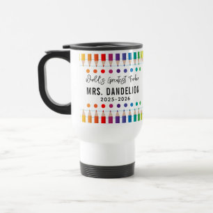 Mug De Voyage Rainbow Crayons Kindergarten Enseignant
