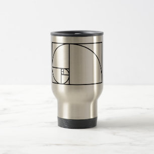 Mug De Voyage Rapport d'or de Fibonacci - art mathématique