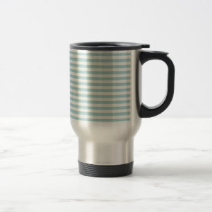 Mug De Voyage Rayures de boutique (Aqua de vert bleu) -
