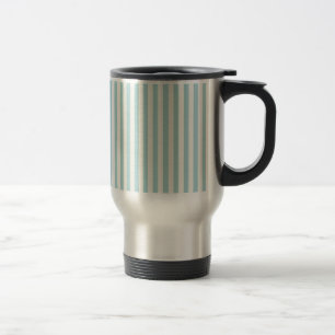 Mug De Voyage Rayures de boutique (Aqua de vert bleu) -
