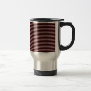 Mug De Voyage rayures foncées de rouge de Bourgogne