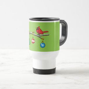 Mug De Voyage Red Cardinal on Christmas Bare Branch