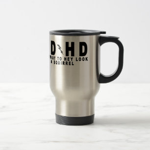 Mug De Voyage Regard de route d'ACDC TDAH hé un écureuil ! pi