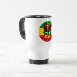 Mug De Voyage Reggae Shaka Main avec des citations positives