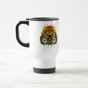 Mug De Voyage Reine Abeille Floral Nid d'Abeille Botanique
