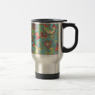 Mug De Voyage Remous colorés de fleurs de beau ressort girly