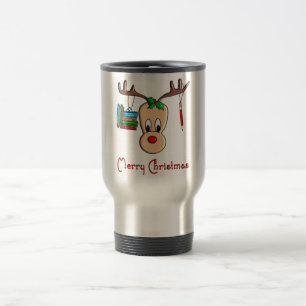 Mug De Voyage Renne de Noël de professeur--Cadeaux adorables