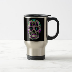 Mug De Voyage Rétro crâne coloré de sucre