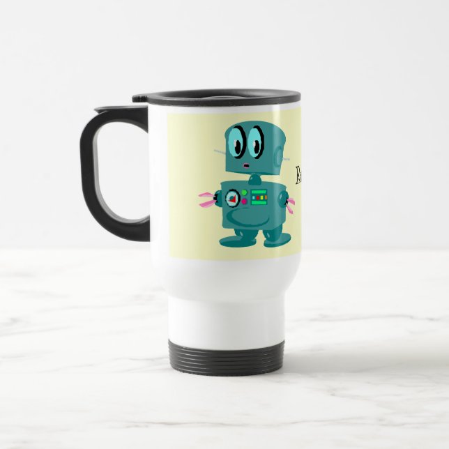 Mug De Voyage Rétro robot vert classique (Gauche)