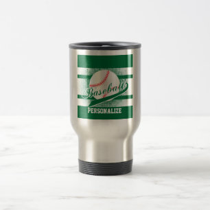 Mug De Voyage Rétro style vert-foncé de base-ball