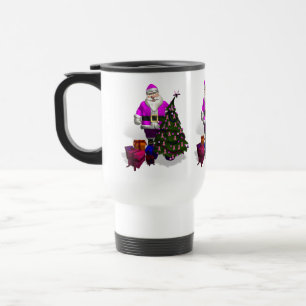 Mug De Voyage Ribbons roses du Père Noël
