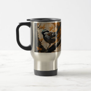 Mug De Voyage Robin Dans Une Peinture À Huile D'Arbre,