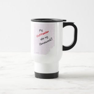 Mug De Voyage Rottweiler a mangé mes devoirs