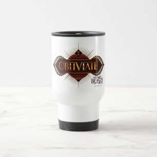 Mug De Voyage Rouge & Or Art Déco Obliviate Spell Graphisme