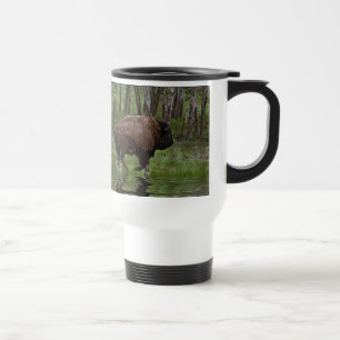 Mug De Voyage Running Buffalo & Forest, Bison-lover's Design