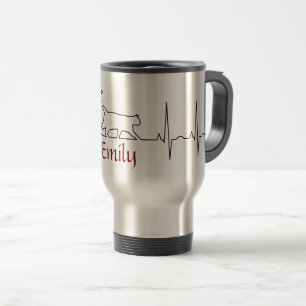 Mug De Voyage Rythme cardiaque EKG mignon chat