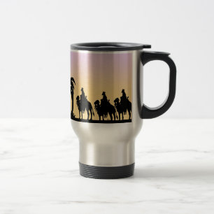 Mug De Voyage Sages de silhouette de nativité sur l'horizon