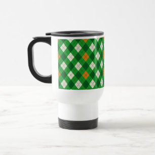 Mug De Voyage Saint-Patrick d'argyle aux couleurs irlandaises